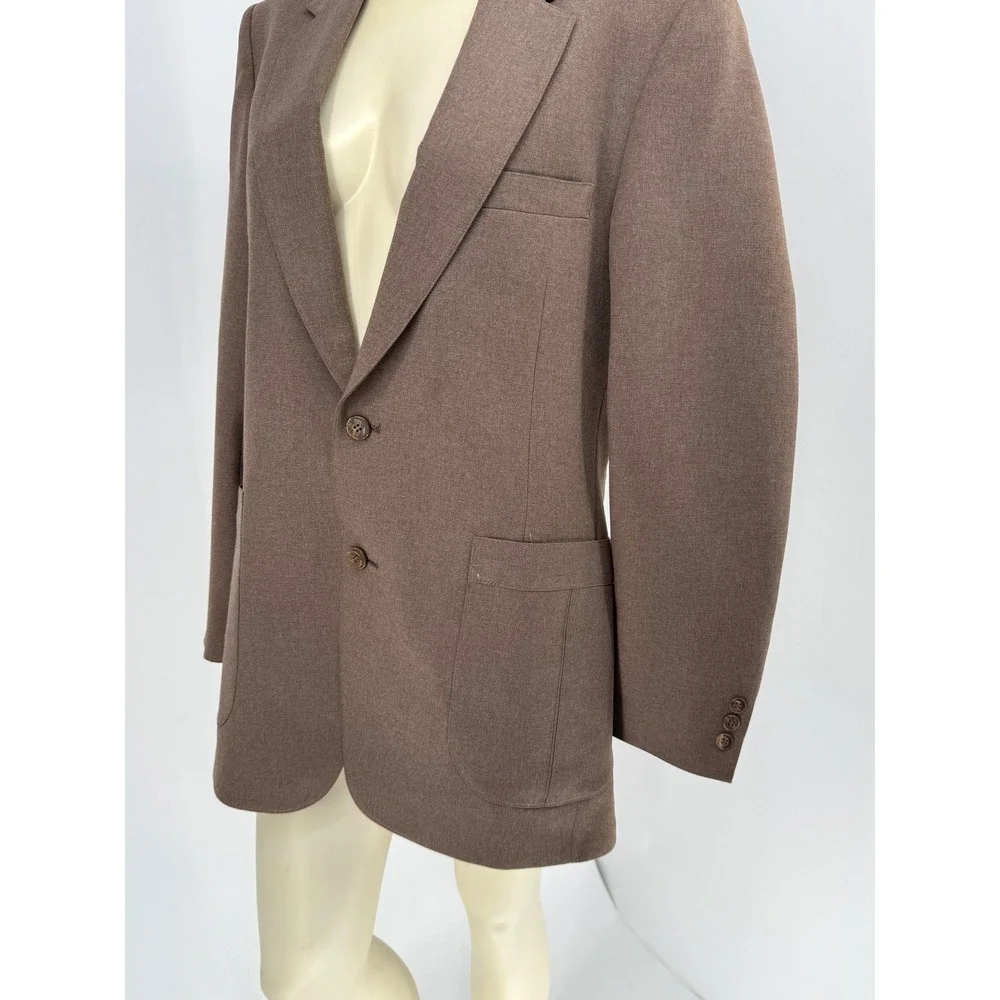 Vtg‎ 70s Johnny Carson 3-Piece Suit Tan/Beige Blazer Vest Pants Union Made